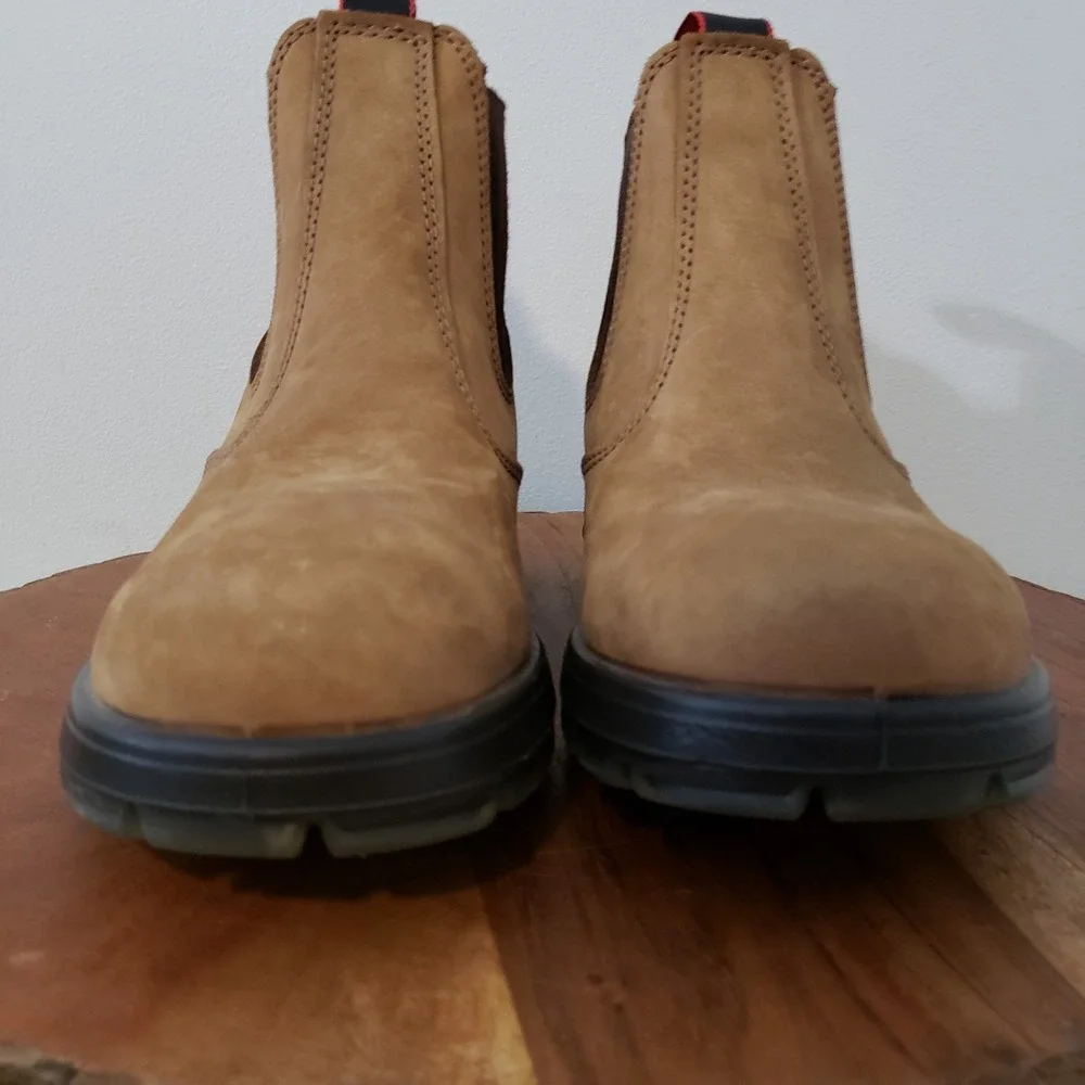 Redbacks Mesa Chelsea Work Boots US Men 9.5 Women 11 Oil Resistant Tan Pristine